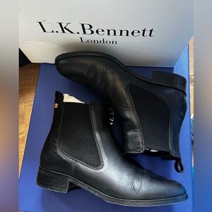 LK Bennett Black Leather Chelsea Boots for women
